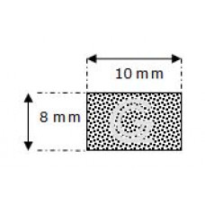 Rectangular sponge rubber cord | 8 x 10 mm| roll 100 meter